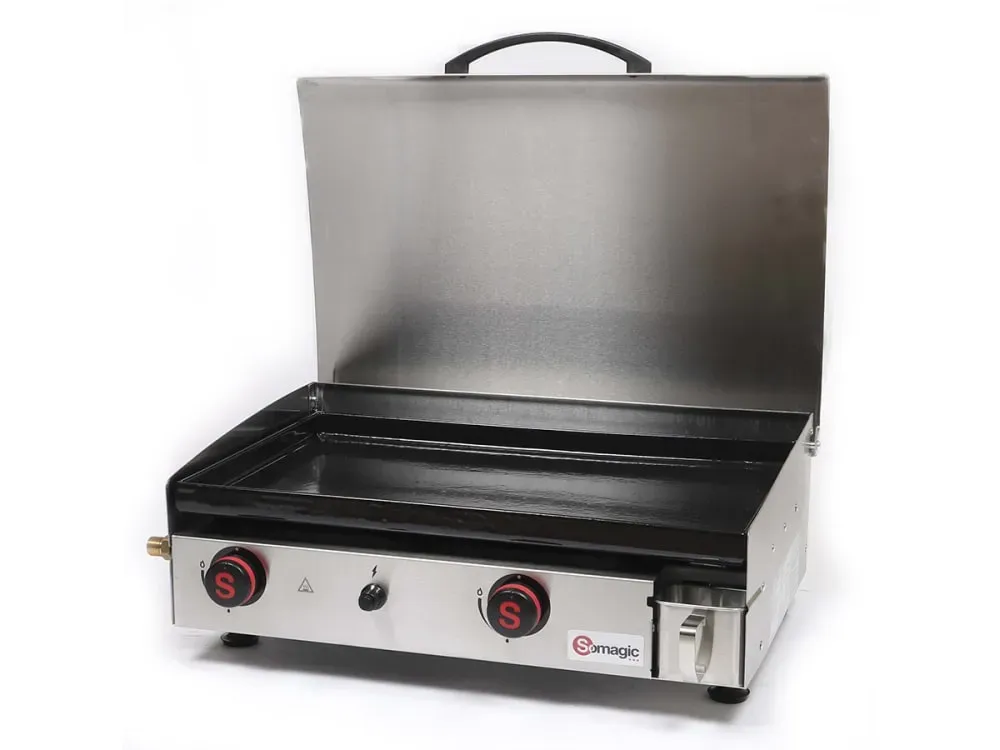 Illustration numéro 2 du produit Plancha gaz 2 brûleurs Arenc 6 kW - Somagic