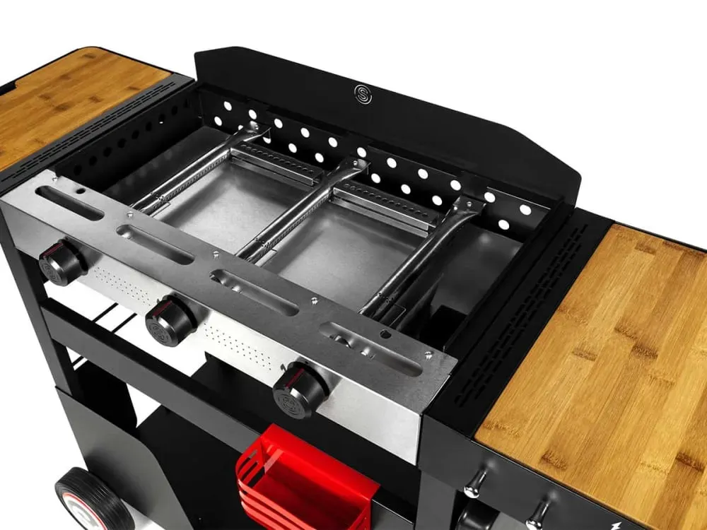 Illustration numéro 2 du produit Plancha gaz sur chariot 3 brûleurs Solia 350 - Somagic
