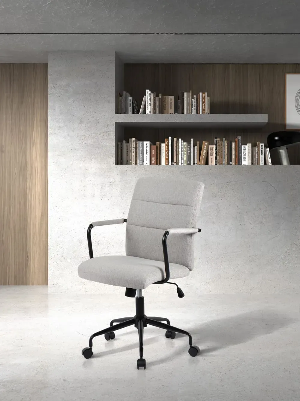 Illustration numéro 2 du produit Chaise de bureau réglable en hauteur tissu gris 99x64x70 cm