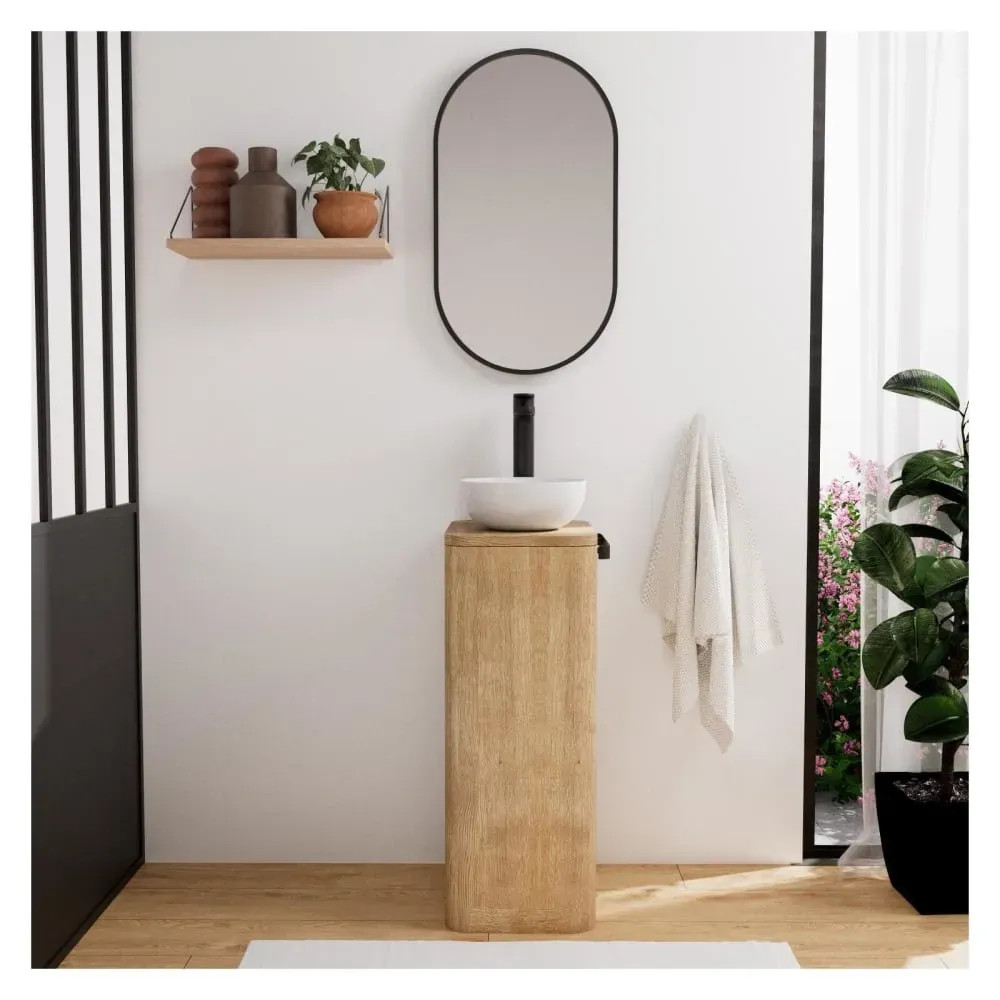 Illustration numéro 2 du produit Ensemble meuble lave-mains  + vasque + robinet + miroir