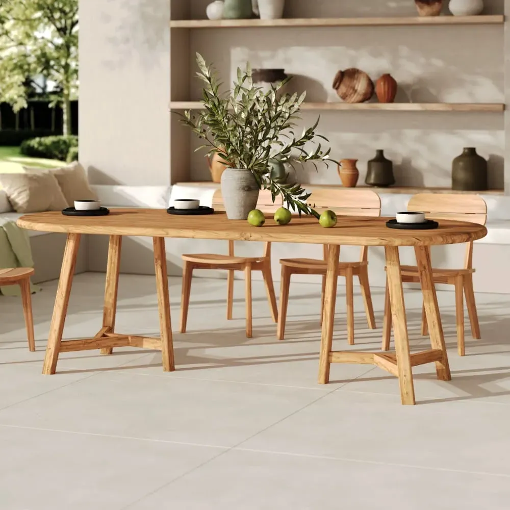 Illustration numéro 2 du produit Table de jardin ovale en bois de teck recyclé 10 personnes