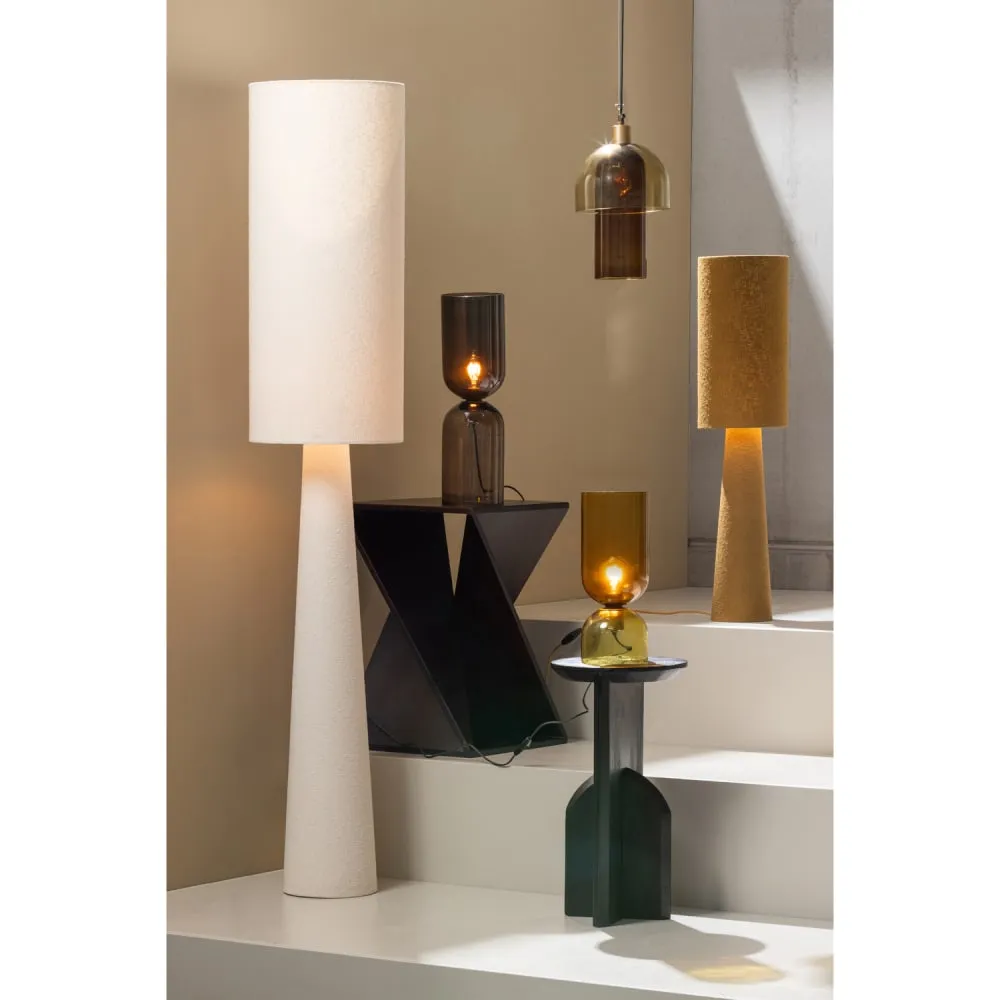 Illustration numéro 2 du produit Lampadaire en fer et bouclette blanc