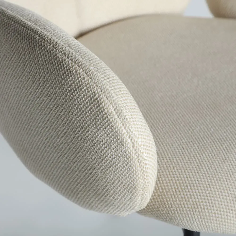 Illustration numéro 2 du produit Chaise en polyester crème 60x63x78 cm - lot de 2