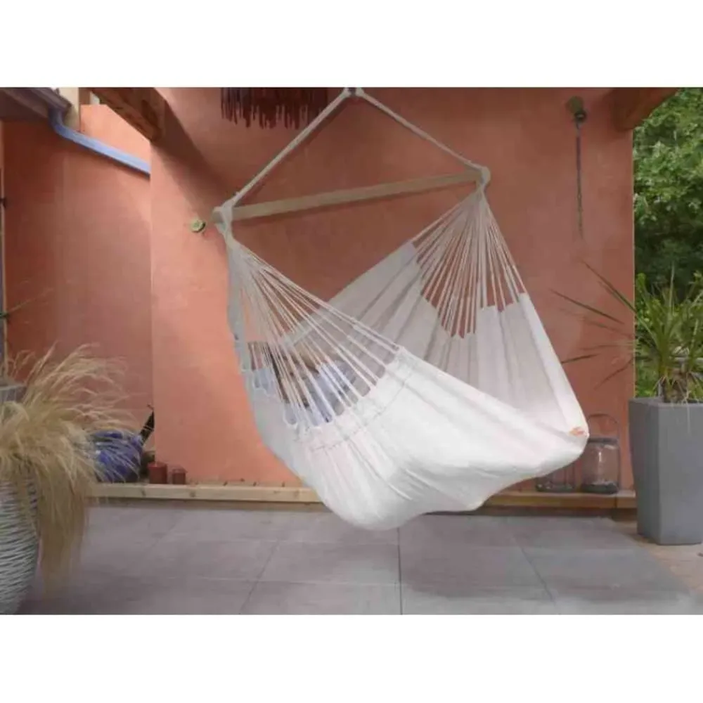 Illustration numéro 2 du produit Hamac chaise XXL en coton écru