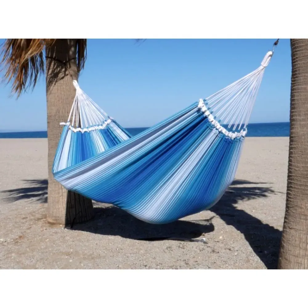 Illustration numéro 2 du produit Hamac XXL en coton bleu et blanc