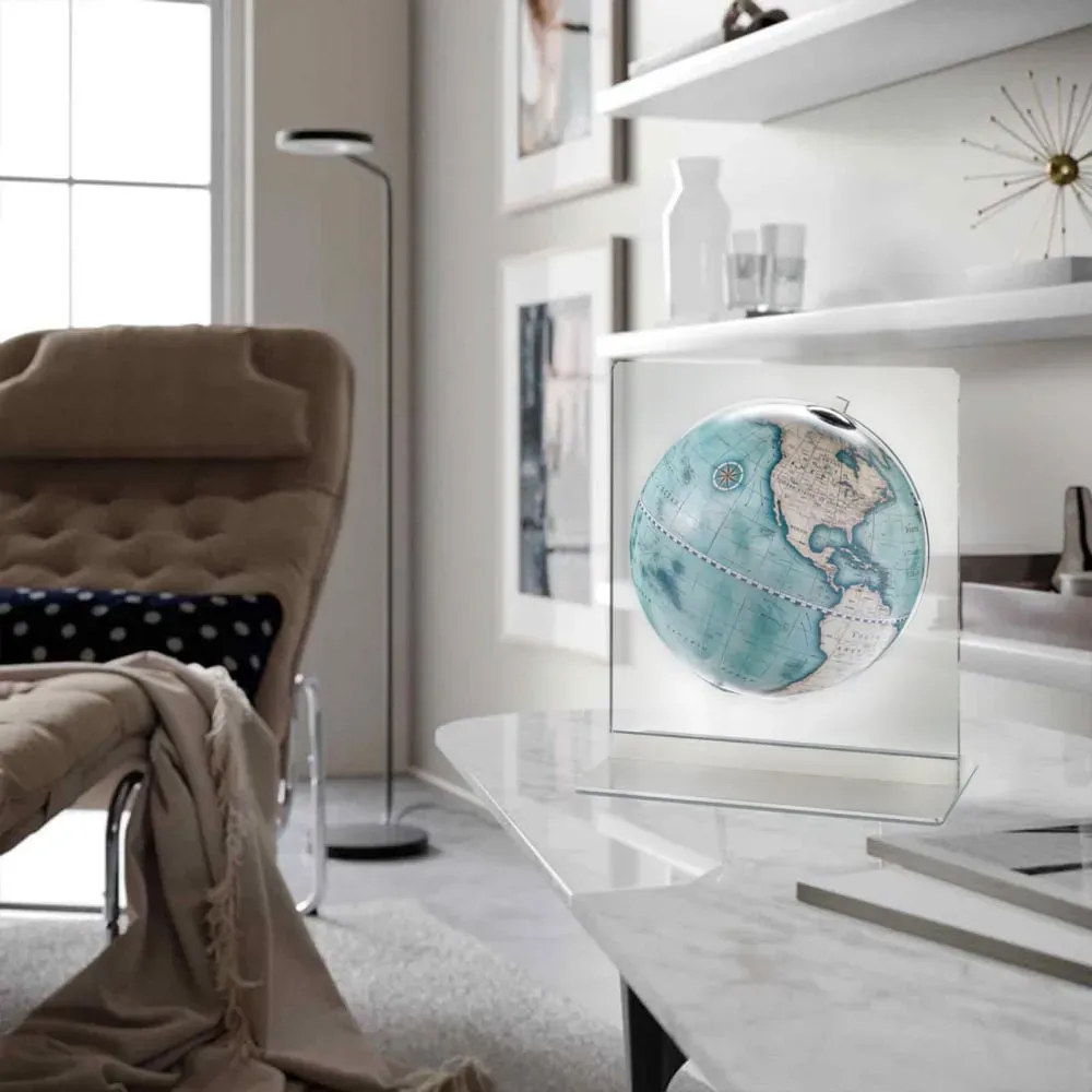 Illustration numéro 2 du produit Globe de bureau bleu indigo en acrylique 28×22×h32cm