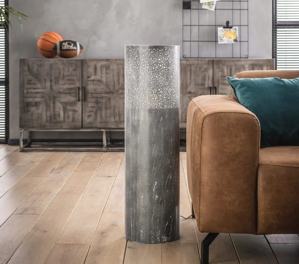 Illustration numéro 2 du produit Lampadaire en métal gris H90
