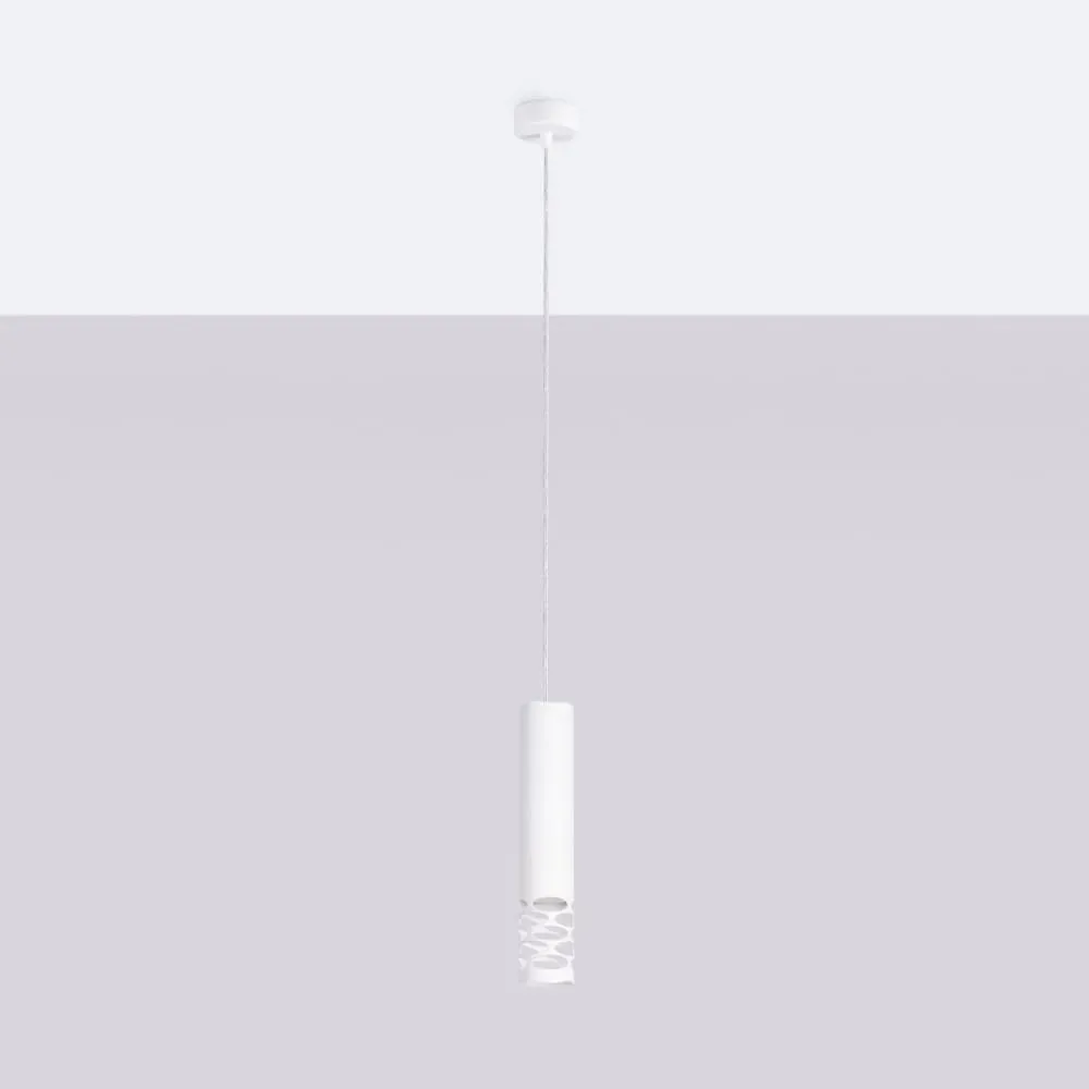 Illustration numéro 2 du produit Lampe à suspension acier blanc H 125 cm