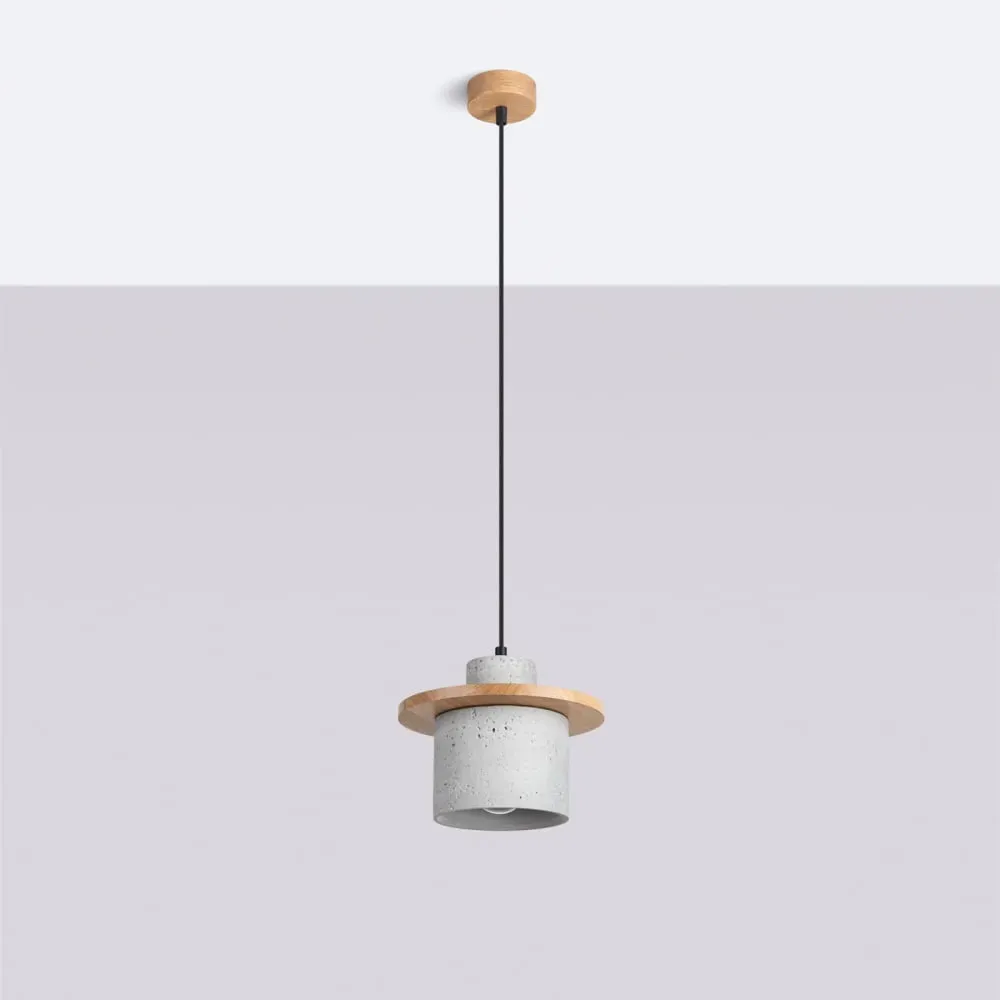 Illustration numéro 2 du produit Lampe à suspension béton gris H 125 cm