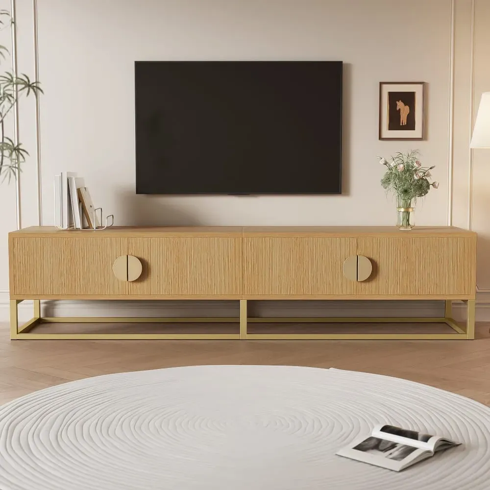 Illustration numéro 2 du produit Meuble TV 180 cm avec veinure de bois 4 portes