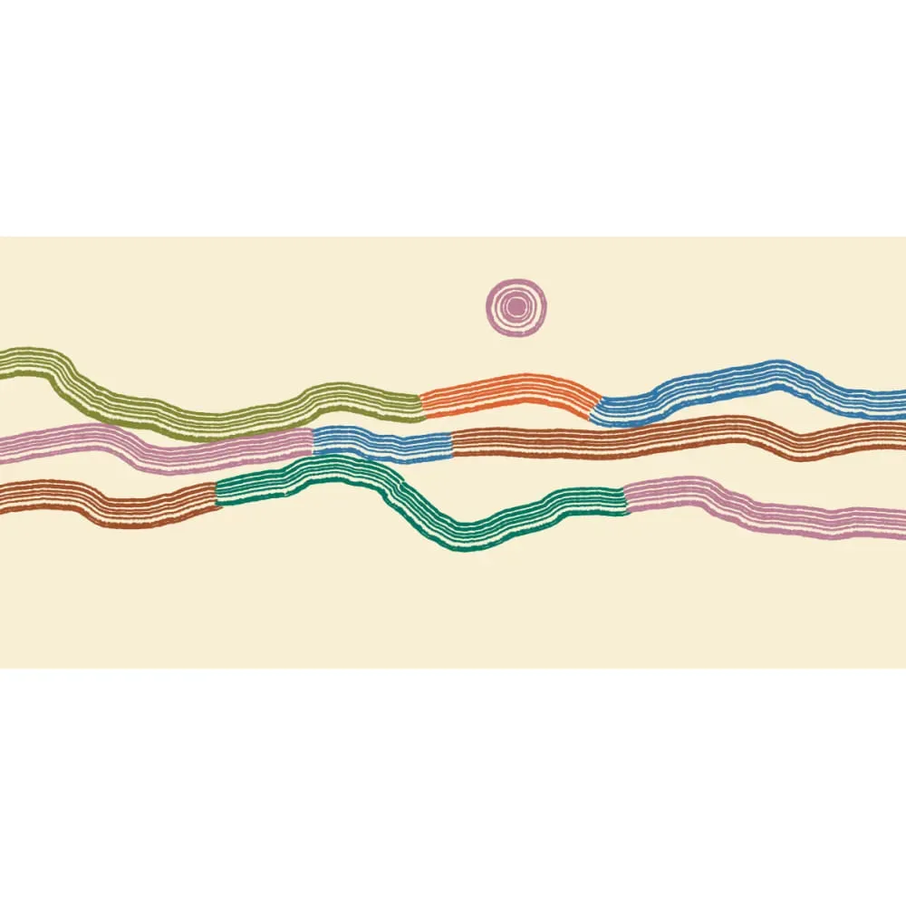 Illustration numéro 2 du produit Papier peint panoramique paysage graphique couleurs 150x250cm