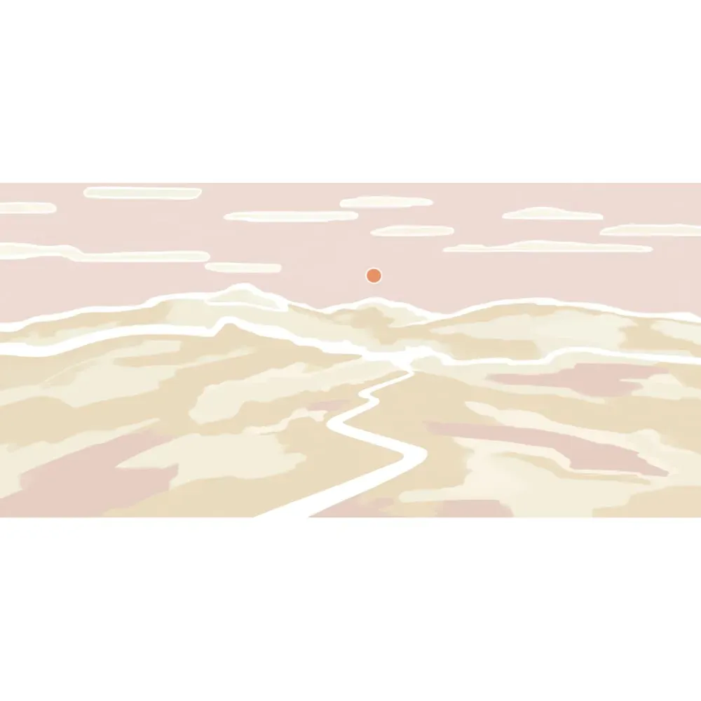 Illustration numéro 2 du produit Papier peint panoramique soleil couchant rose 450x250cm