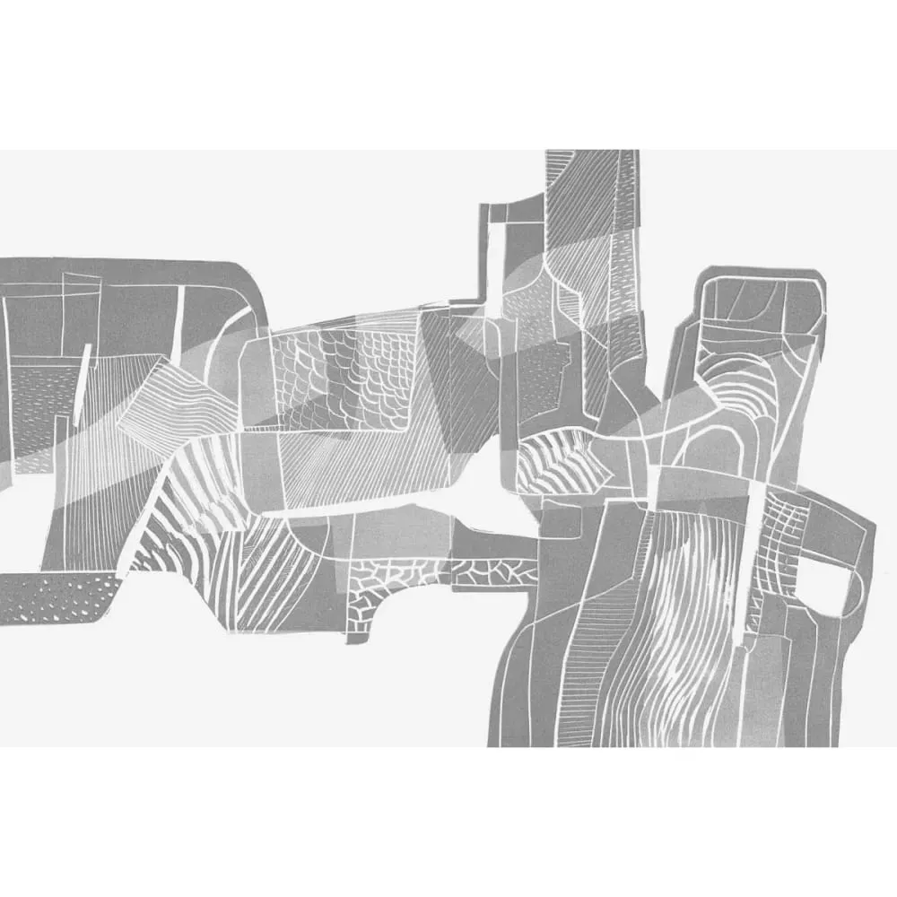 Illustration numéro 2 du produit Papier peint panoramique graphique gris 375x250cm