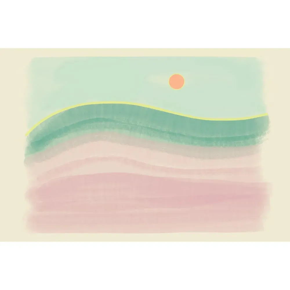 Illustration numéro 2 du produit Papier peint panoramique paysage vaporeux couleurs 375x250cm