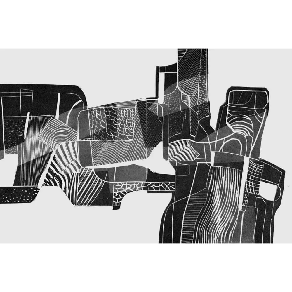 Illustration numéro 2 du produit Papier peint panoramique graphique noir 225x250cm