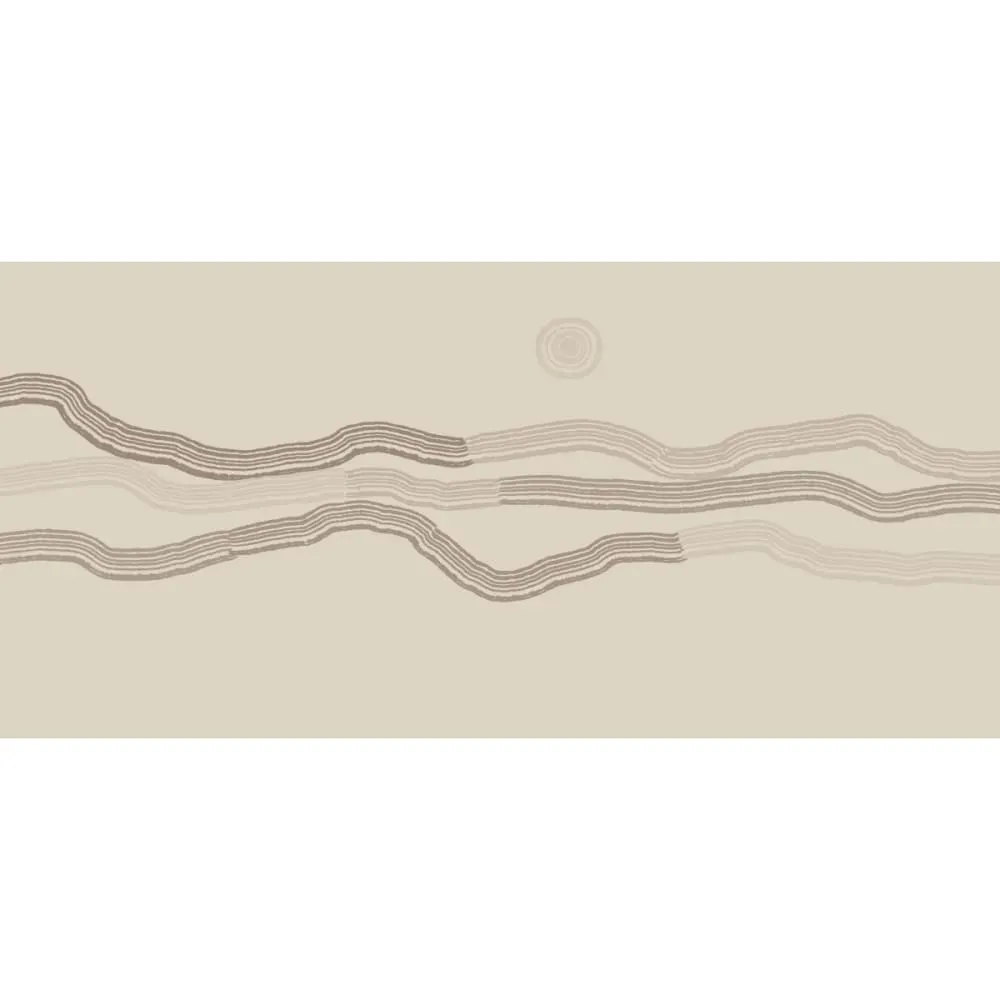 Illustration numéro 2 du produit Papier peint panoramique paysage graphique beige 150x250cm