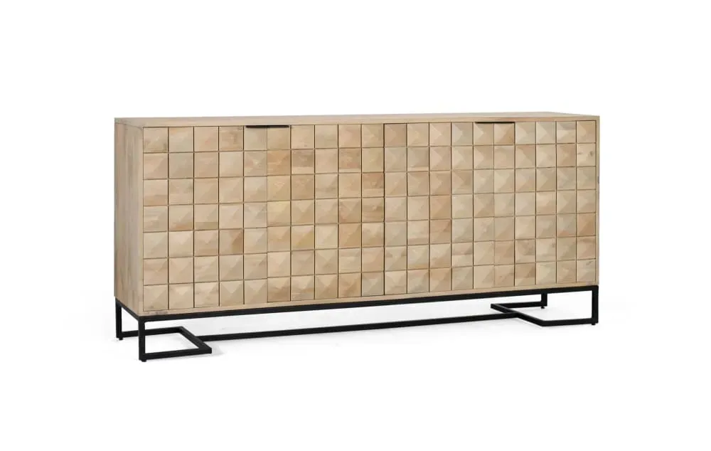 Illustration numéro 2 du produit Buffet en bois de manguier sculpté et fabriqué à la main 180 cm