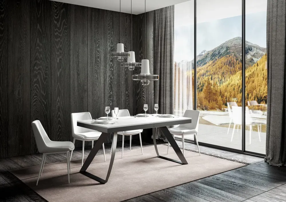 Illustration numéro 2 du produit Table extensible effet bois frêne blanc 90x180/284 cm