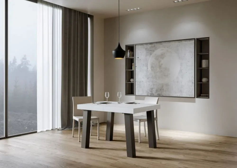Illustration numéro 2 du produit Table extensible effet bois frêne blanc 90x140/400 cm