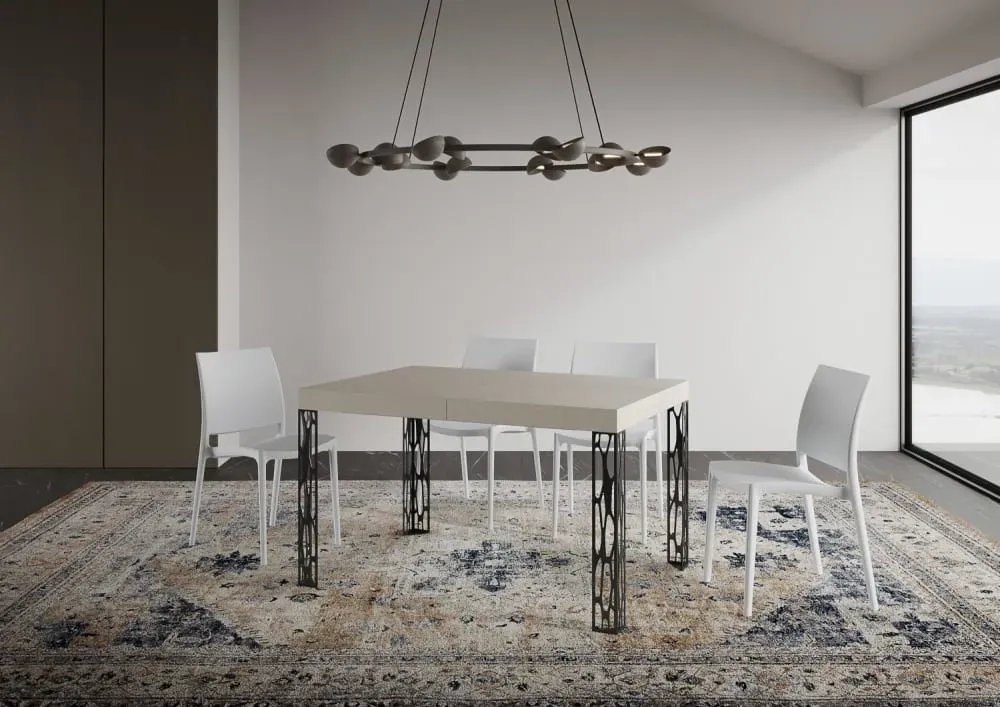 Illustration numéro 2 du produit Table extensible effet bois gris cachemire 90x120/224 cm