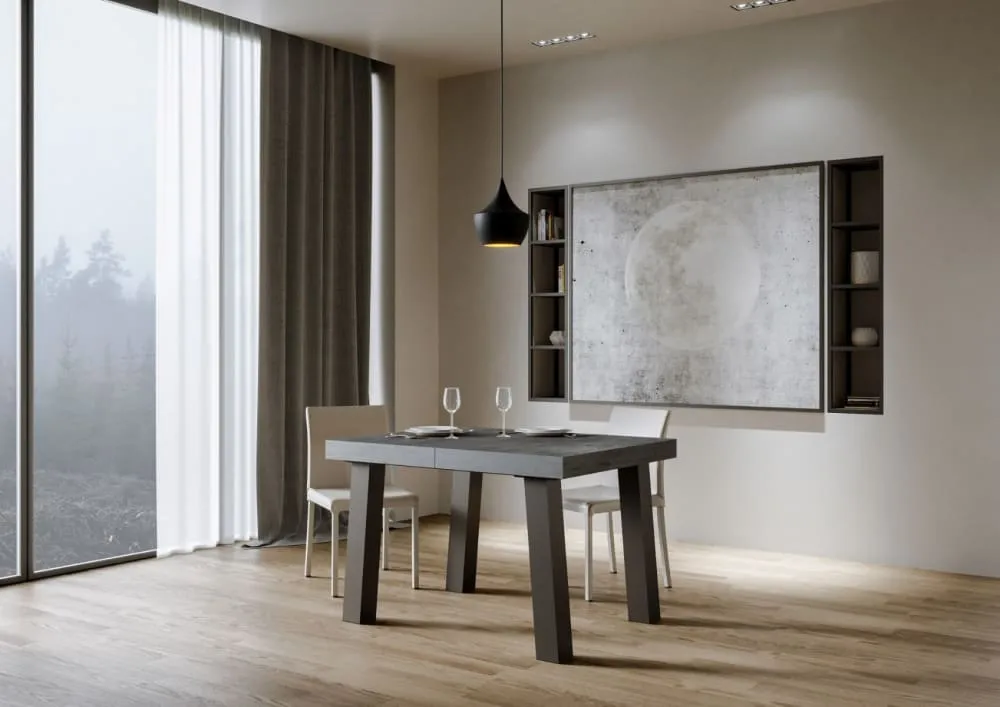 Illustration numéro 2 du produit Table extensible effet béton gris 90x130/234 cm
