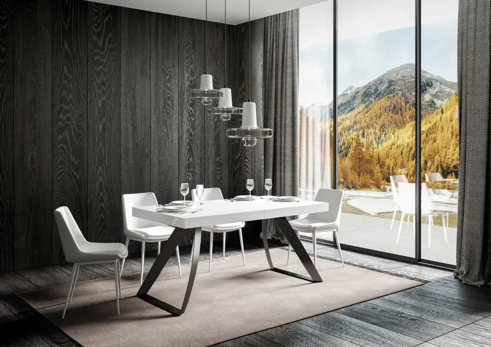 Illustration numéro 2 du produit Table extensible effet bois frêne blanc 90x160/264 cm