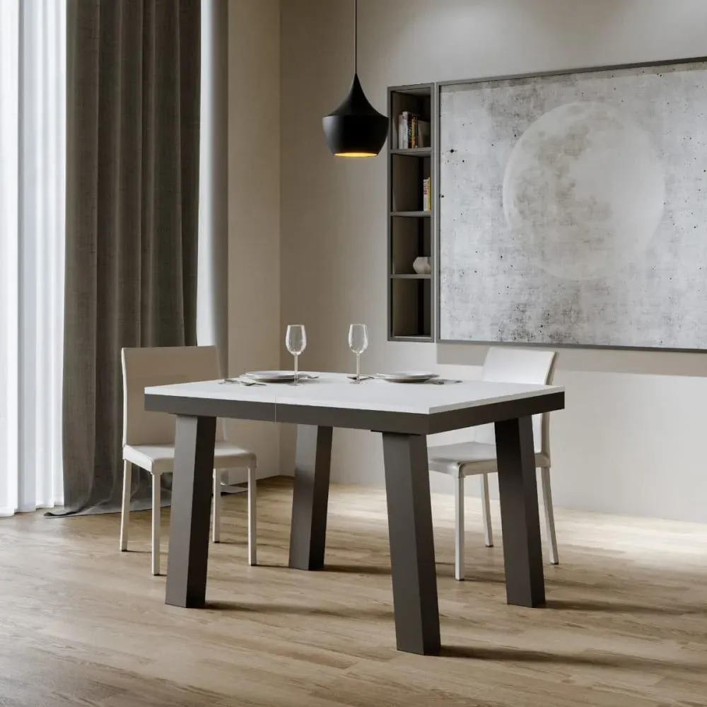 Illustration numéro 2 du produit Table extensible effet bois frêne blanc 90x120/380 cm