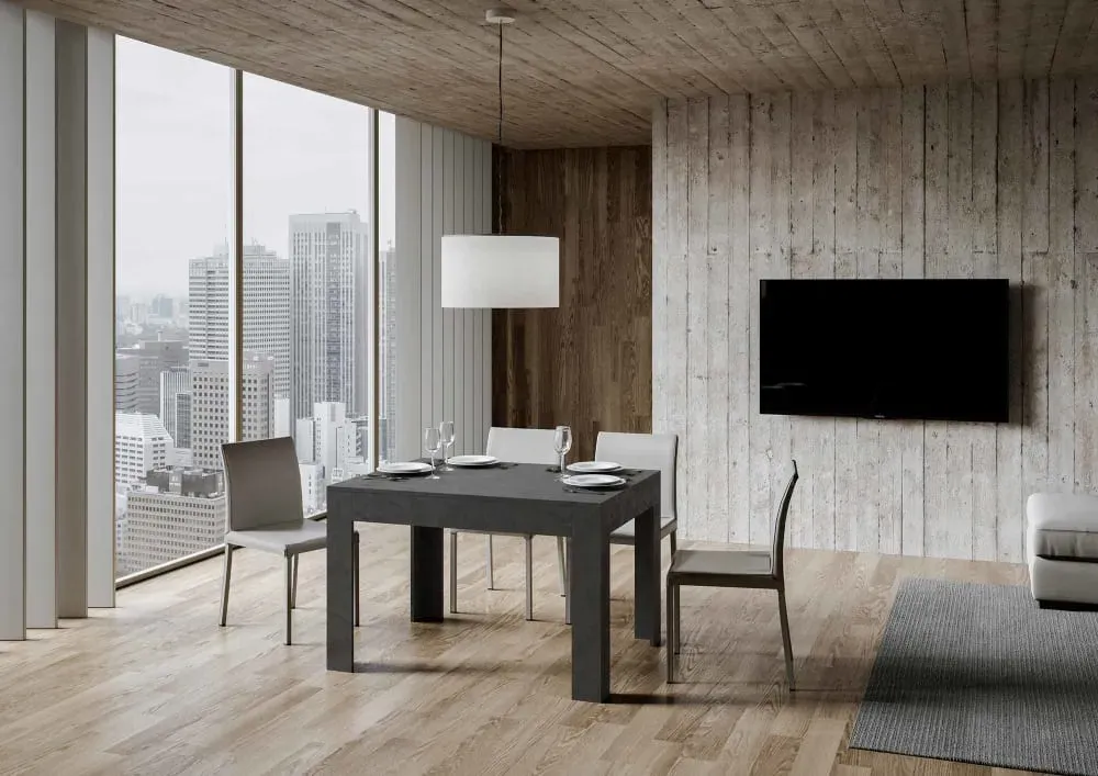 Illustration numéro 2 du produit Table extensible effet béton gris 90x120/180 cm