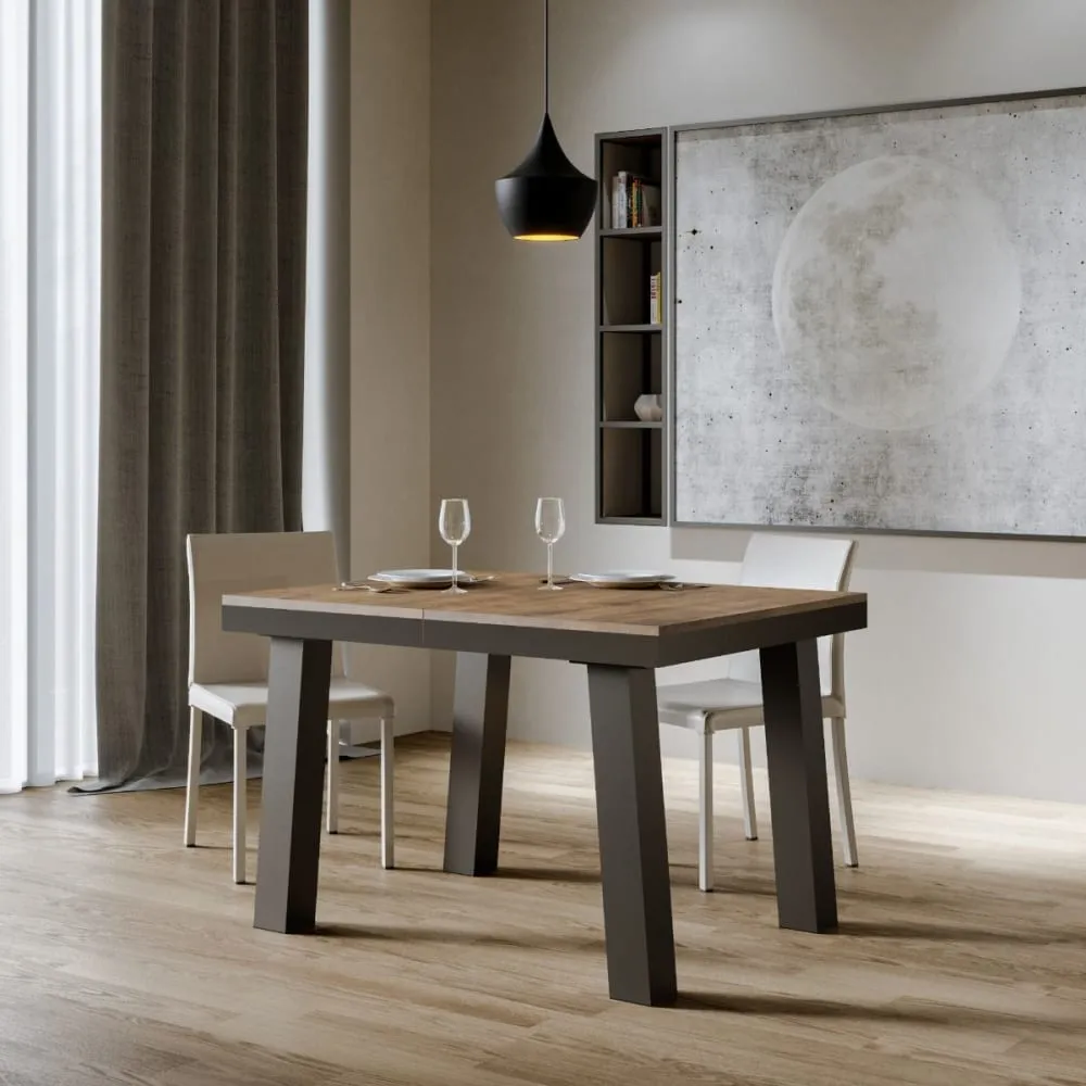 Illustration numéro 2 du produit Table extensible effet bois noyer 90x120/224 cm