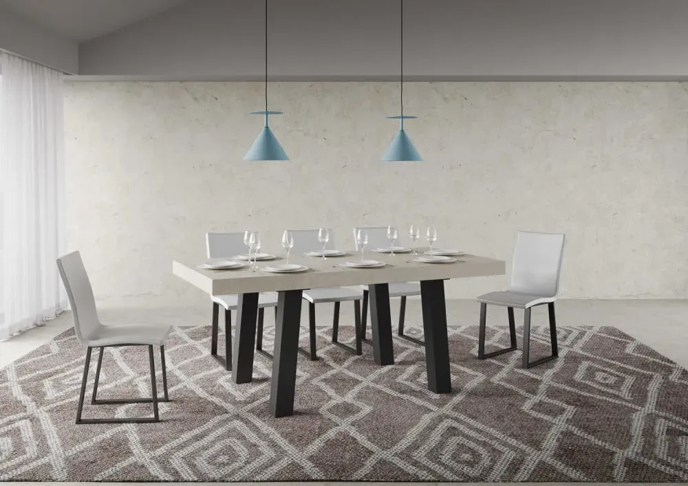 Illustration numéro 2 du produit Table extensible effet bois gris cachemire 90x160/264 cm