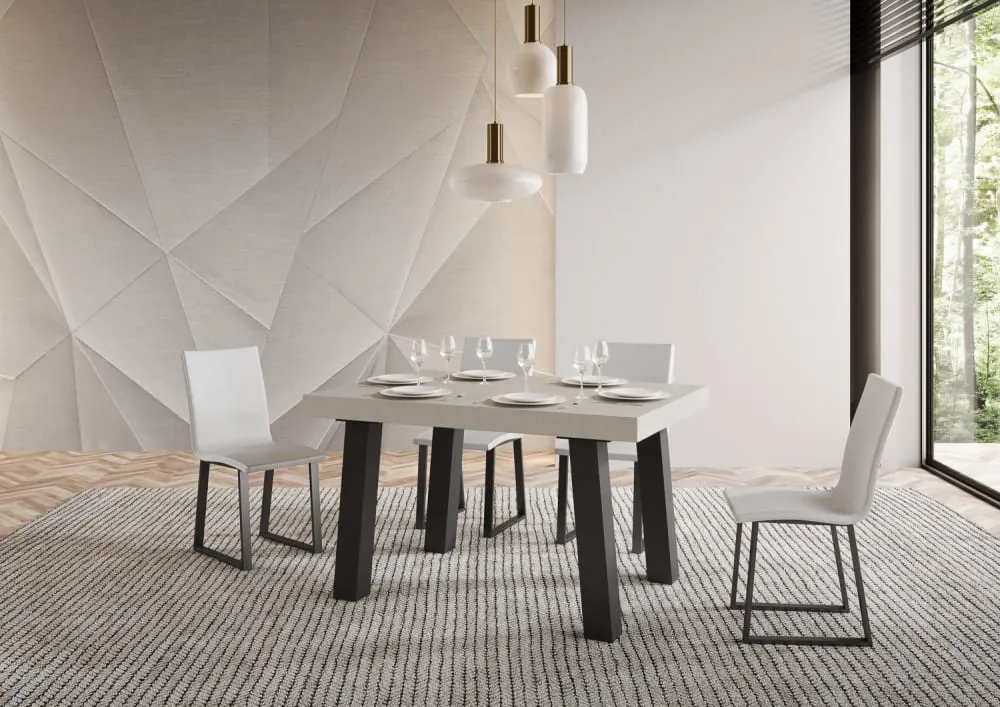 Illustration numéro 2 du produit Table extensible effet bois gris cachemire 90x140/244 cm