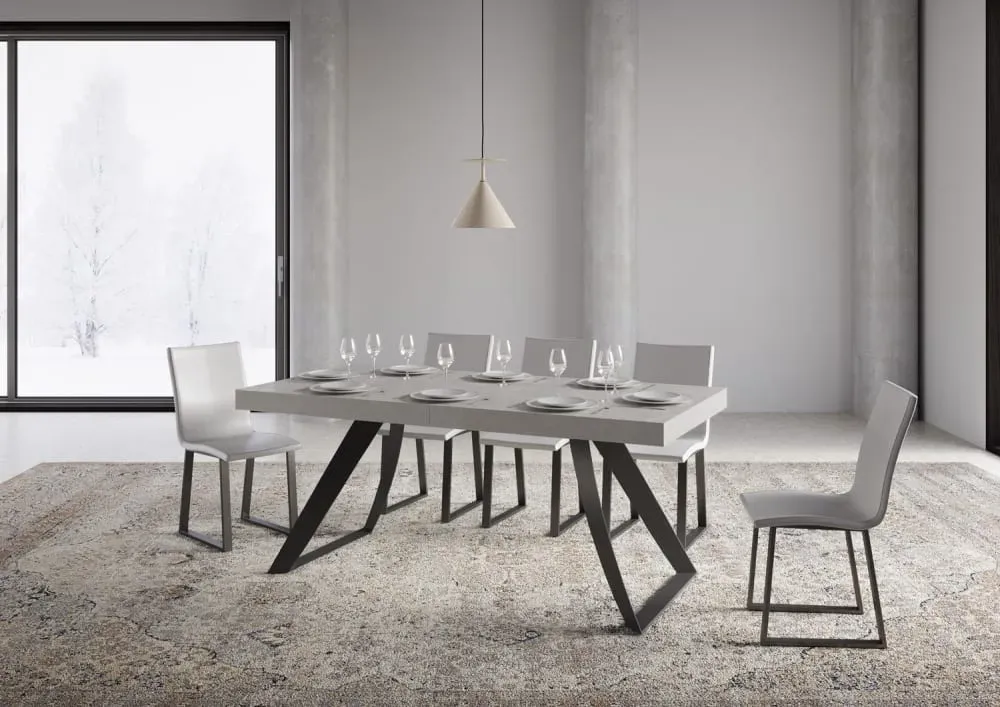 Illustration numéro 2 du produit Table extensible effet bois gris cachemire 90x160/420 cm