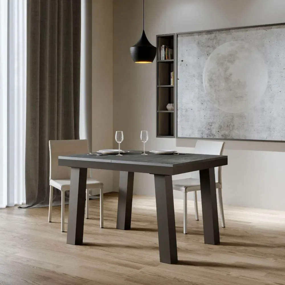 Illustration numéro 2 du produit Table extensible effet béton gris 90x120/224 cm