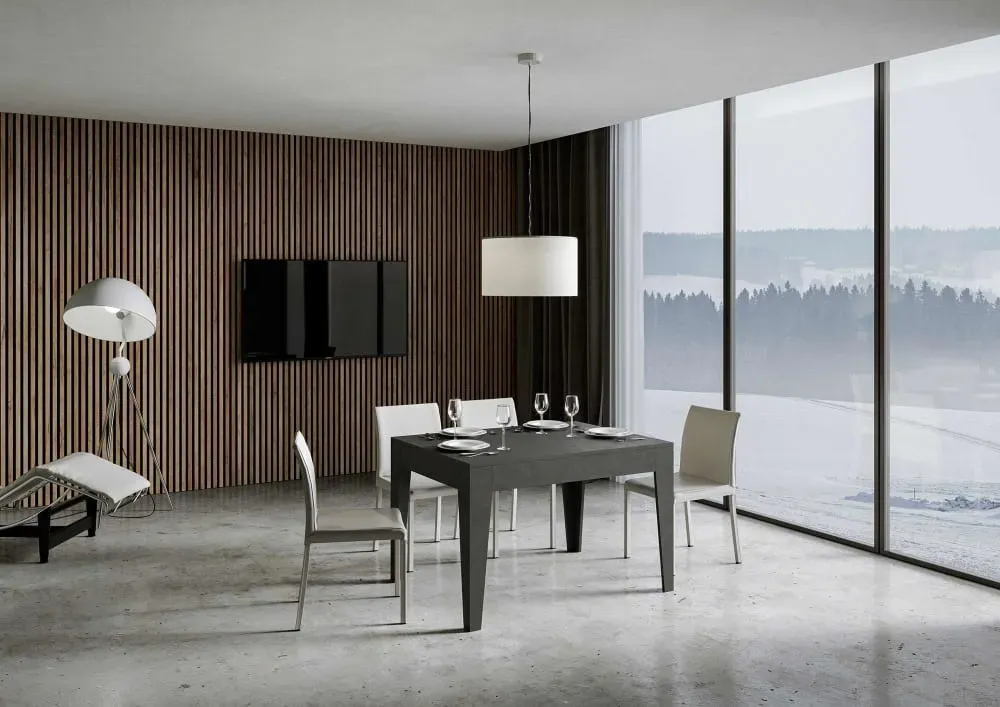 Illustration numéro 2 du produit Table extensible effet béton gris 90x120/180 cm