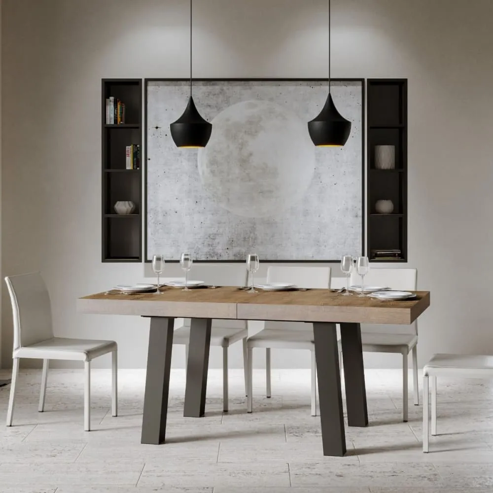Illustration numéro 2 du produit Table extensible effet bois noyer 90x200/304 cm