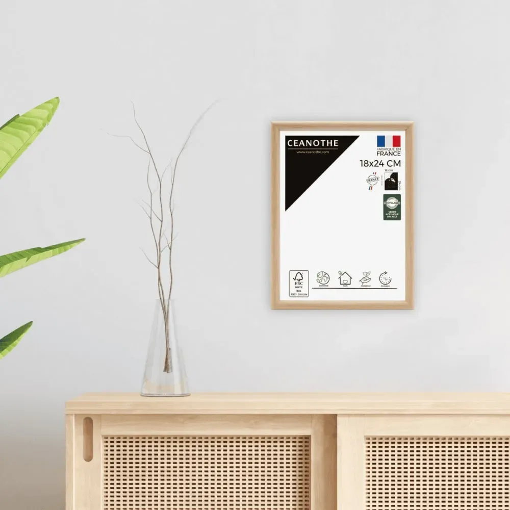 Illustration numéro 2 du produit Cadre photo exposition brut 18x24 cm bois massif fsc