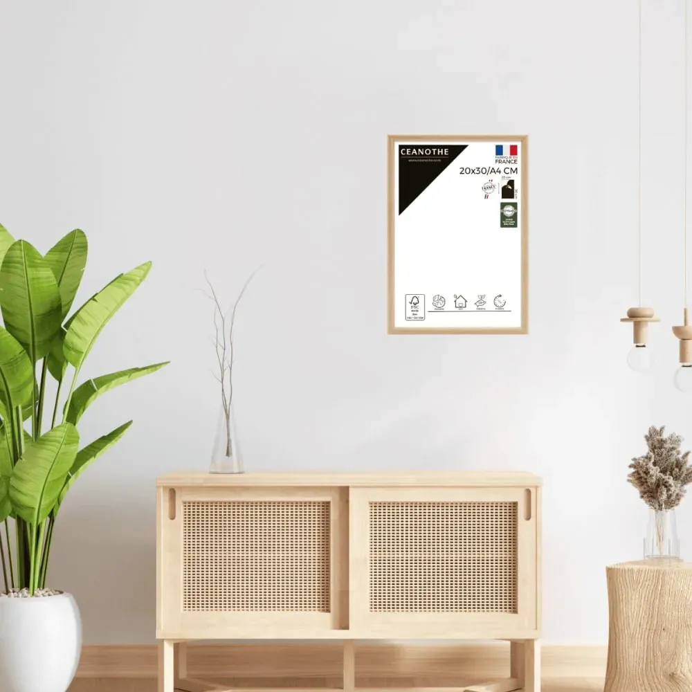 Illustration numéro 2 du produit Cadre photo exposition brut 20x30 cm bois massif fsc