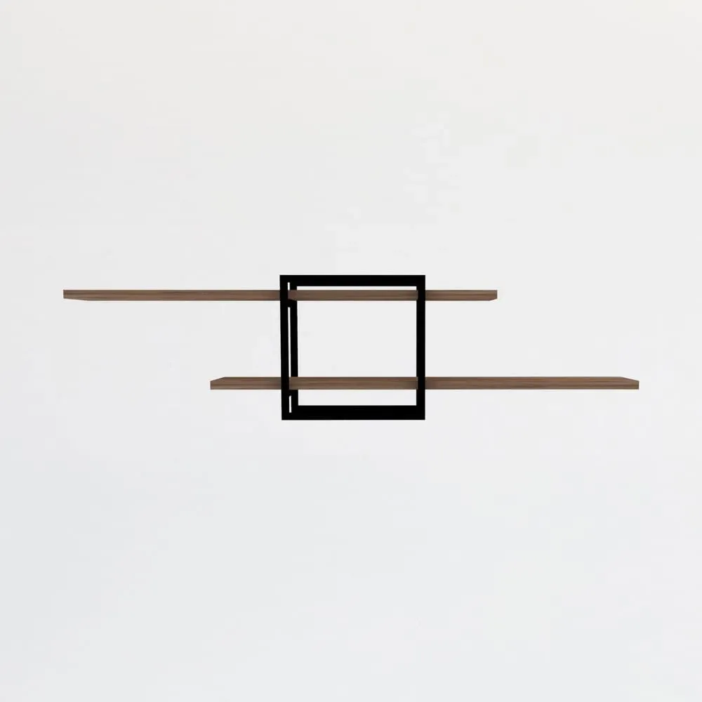 Illustration numéro 2 du produit Étagère murale en bois et métal L120cm - Bois clair