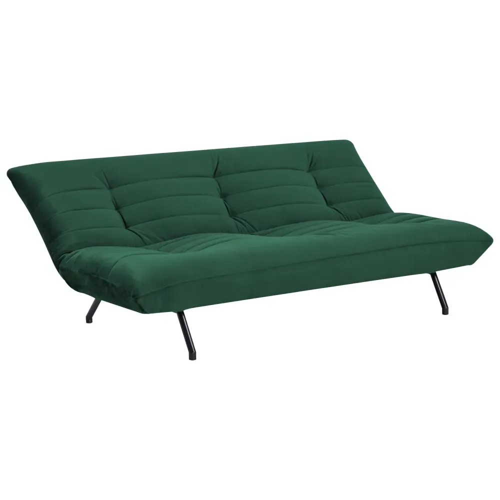 Illustration numéro 2 du produit Canapé convertible 3 places en velours vert