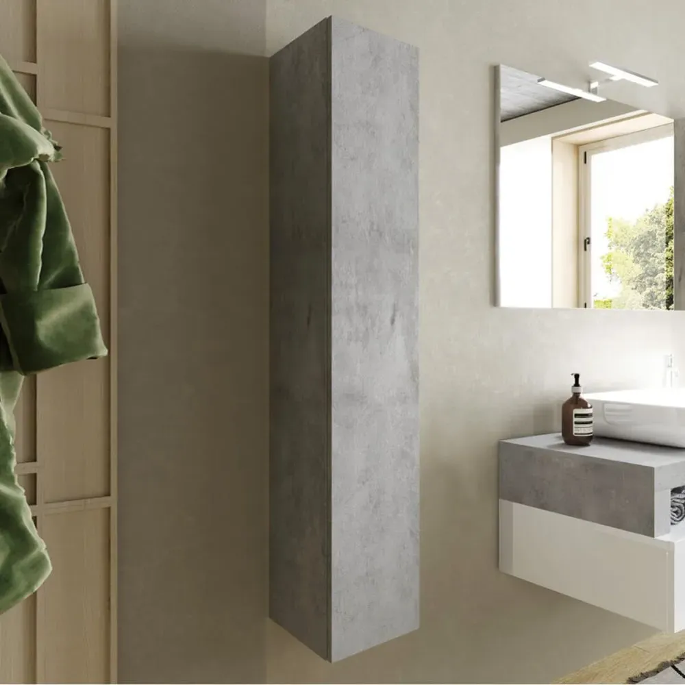 Illustration numéro 2 du produit Colonne  murale suspendue 1 porte aspect béton