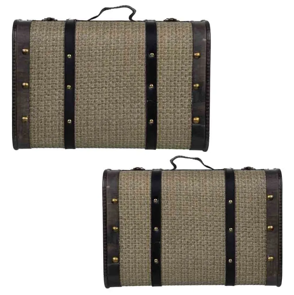 Illustration numéro 2 du produit Malle en bois argenté 45x30x16/38