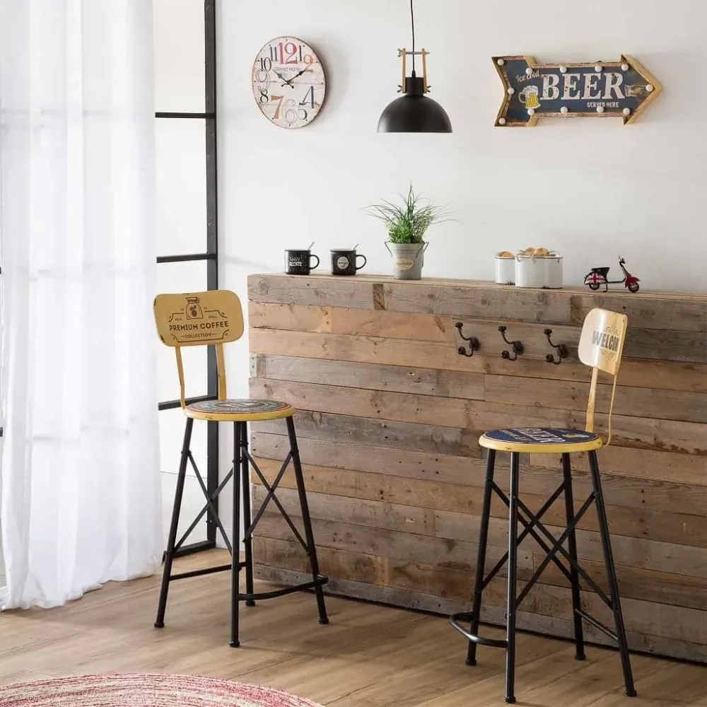 Illustration numéro 2 du produit Panneau lumineux mural en plastique bleu 65x27,5x10,5h