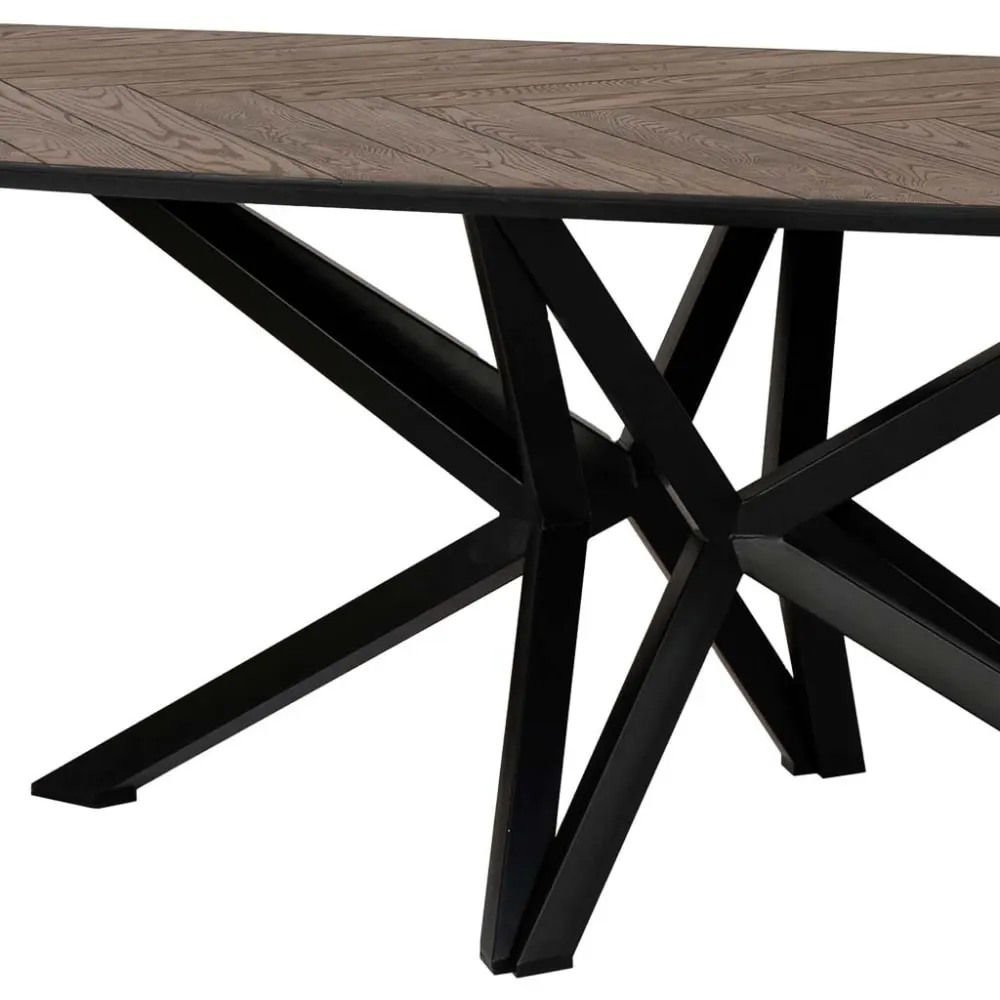 Illustration numéro 2 du produit Table à manger danoise en chêne/bois dm couleur noyer foncé 240x100x77