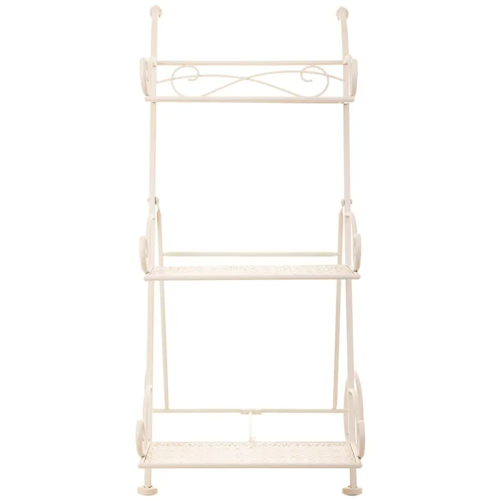 Illustration numéro 2 du produit Supports de pots de fleurs en fer forgé blanc 40x34x76