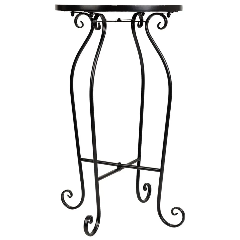 Illustration numéro 2 du produit Support en mosaïque et fer forgé noir d35x60h