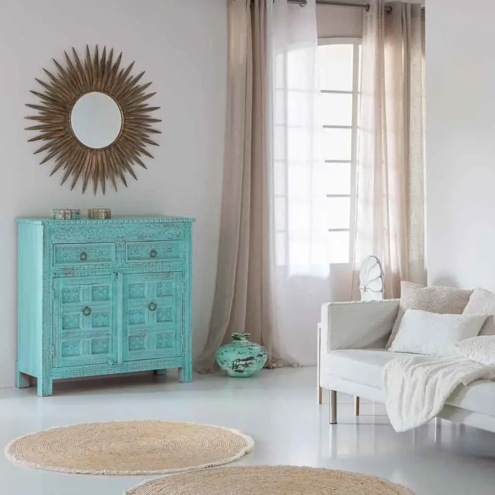 Illustration numéro 2 du produit Vase en métal vieilli vert 33x28x33