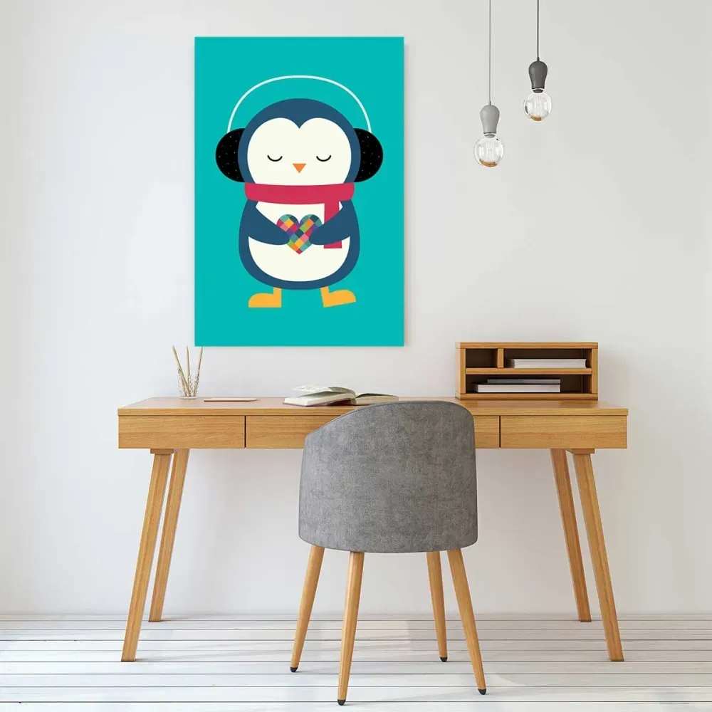 Illustration numéro 2 du produit Tableau coeur à prendre imprimé sur toile 40x60 cm