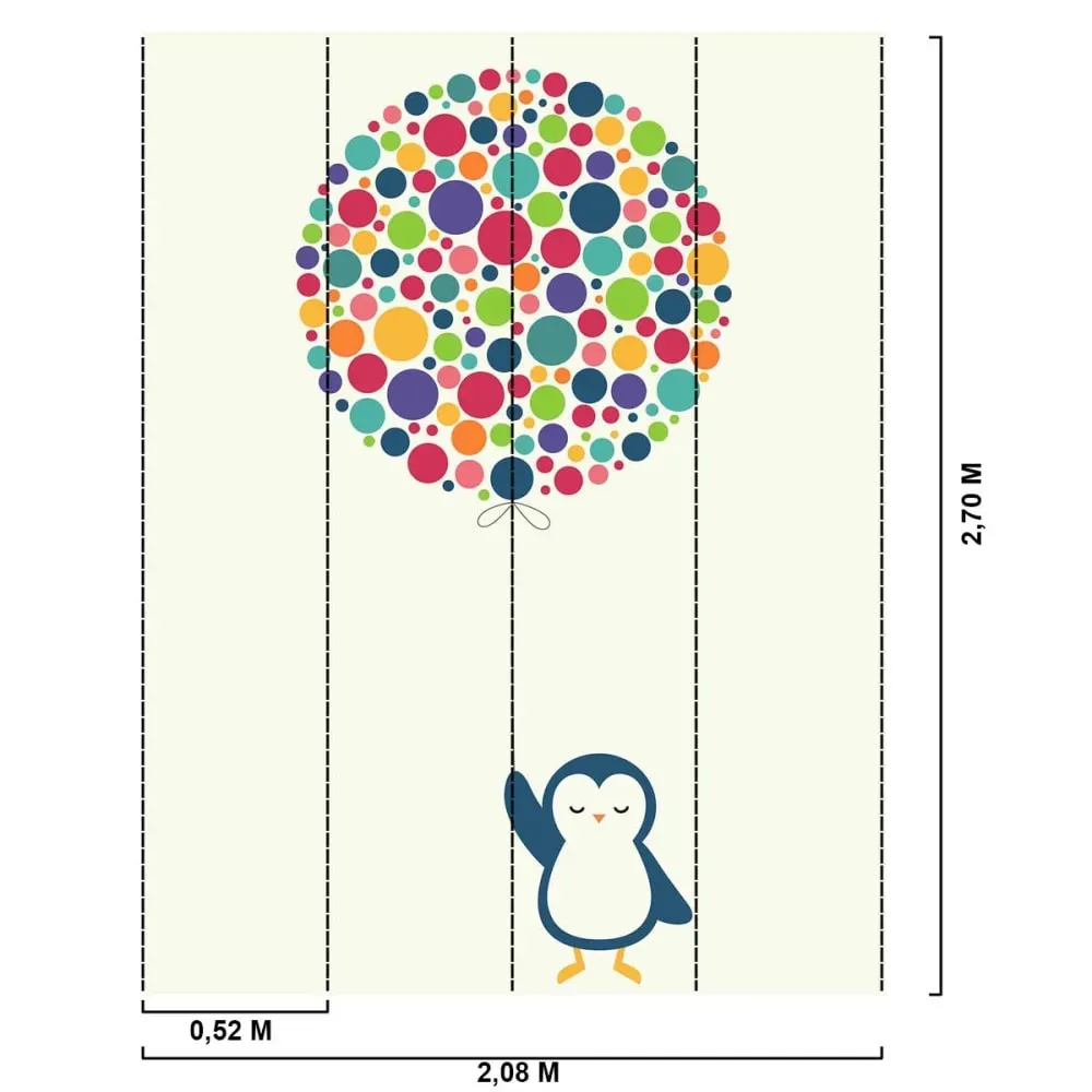 Illustration numéro 2 du produit Tableau pingouin ballon imprimé sur toile 40x60 cm