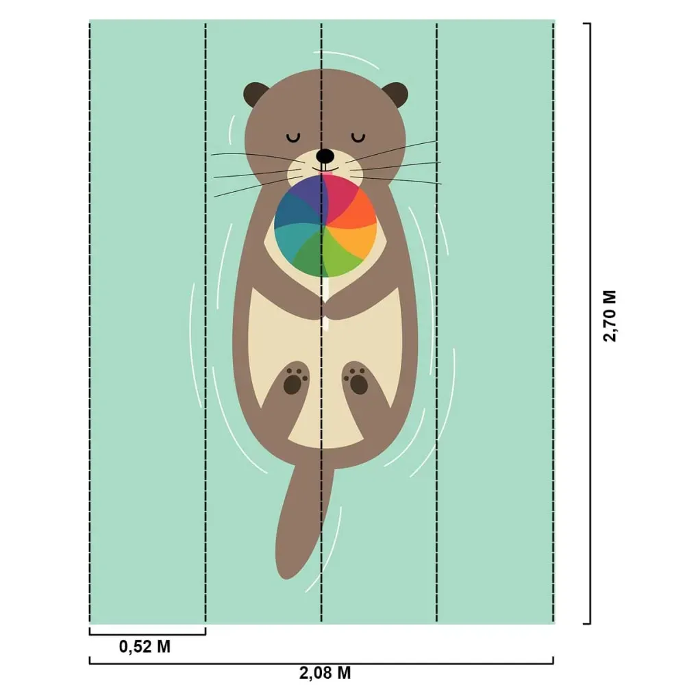 Illustration numéro 2 du produit Tableau loutre en baignade imprimé sur toile 40x60 cm