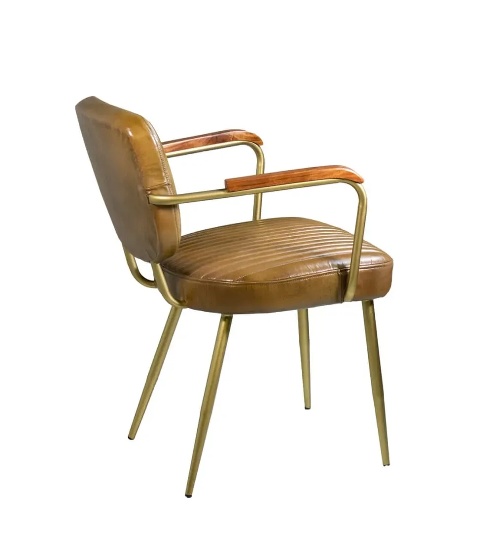 Illustration numéro 2 du produit Fauteuil en cuir marron